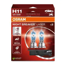 ZESTAW 2x Żarówka samochodowa NIGHT BREAKER H11 PGJ19-2/55W/12V - Osram